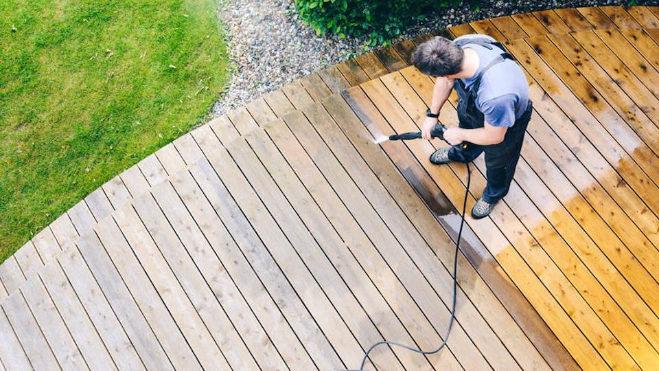 Image linking to the Pressure Washing page for details of  and the  on offer there: To keep the exterior of your premises as clean and fresh looking as the inside, Pristine offers a range of pressure washing services for hard surfaces.